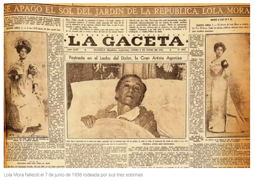 Lola Mora murió en 1936