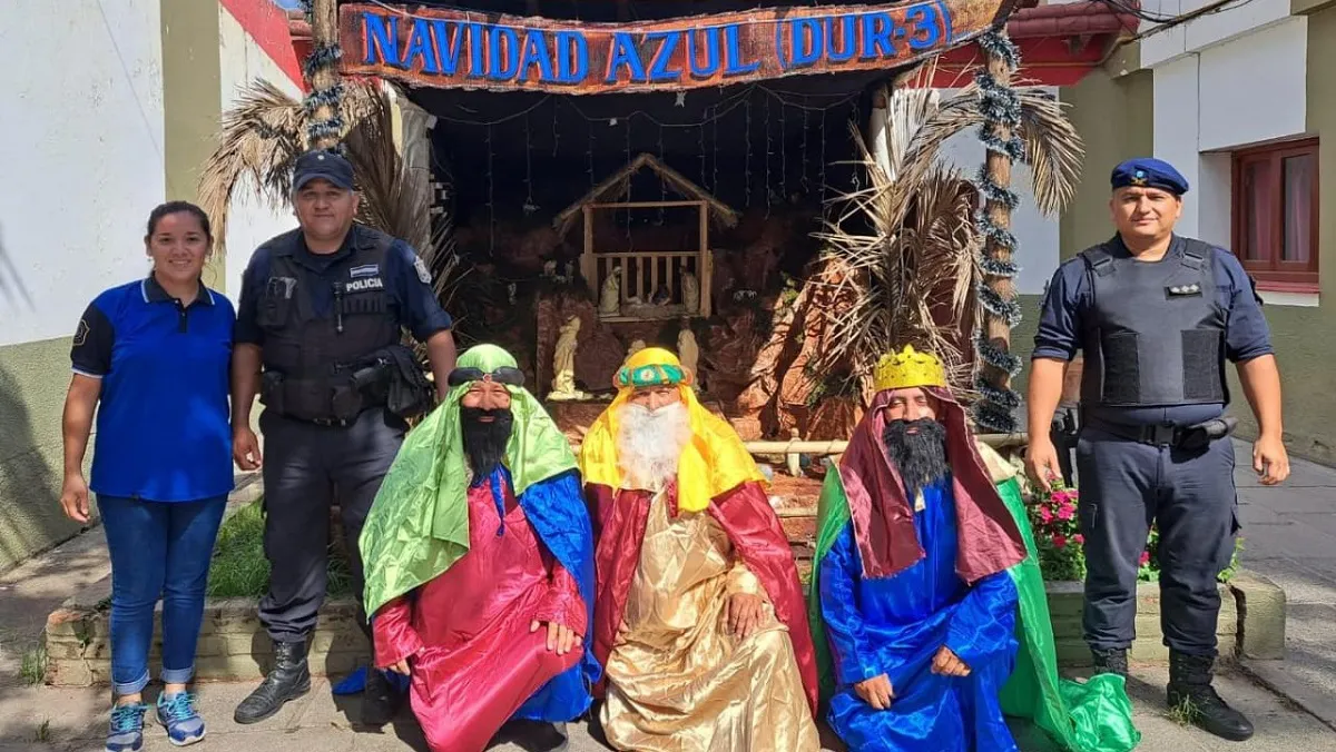 Pesebre Navidad Azul