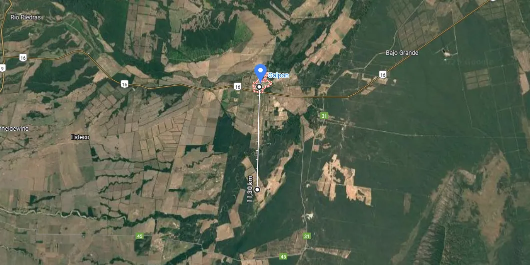 Mapa zona sismo El Galpón